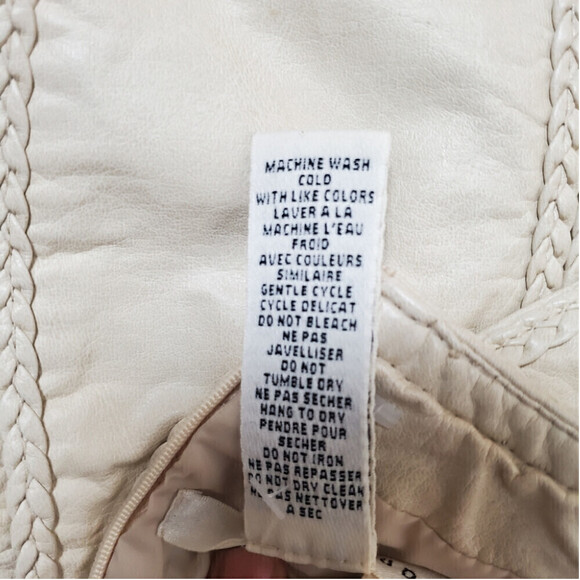 Max Studio Faux Leather Sleeveless Dress Size Small Medium Tan V-Neck - Picture 8 of 12